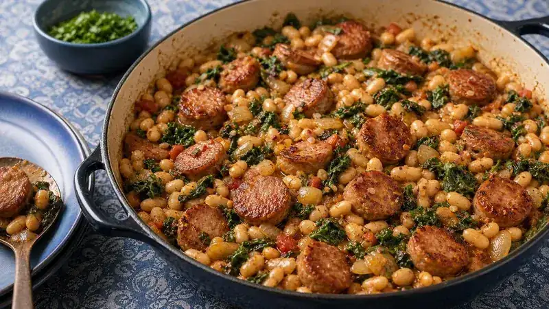 One-Pan Sausage and White Bean Skillet